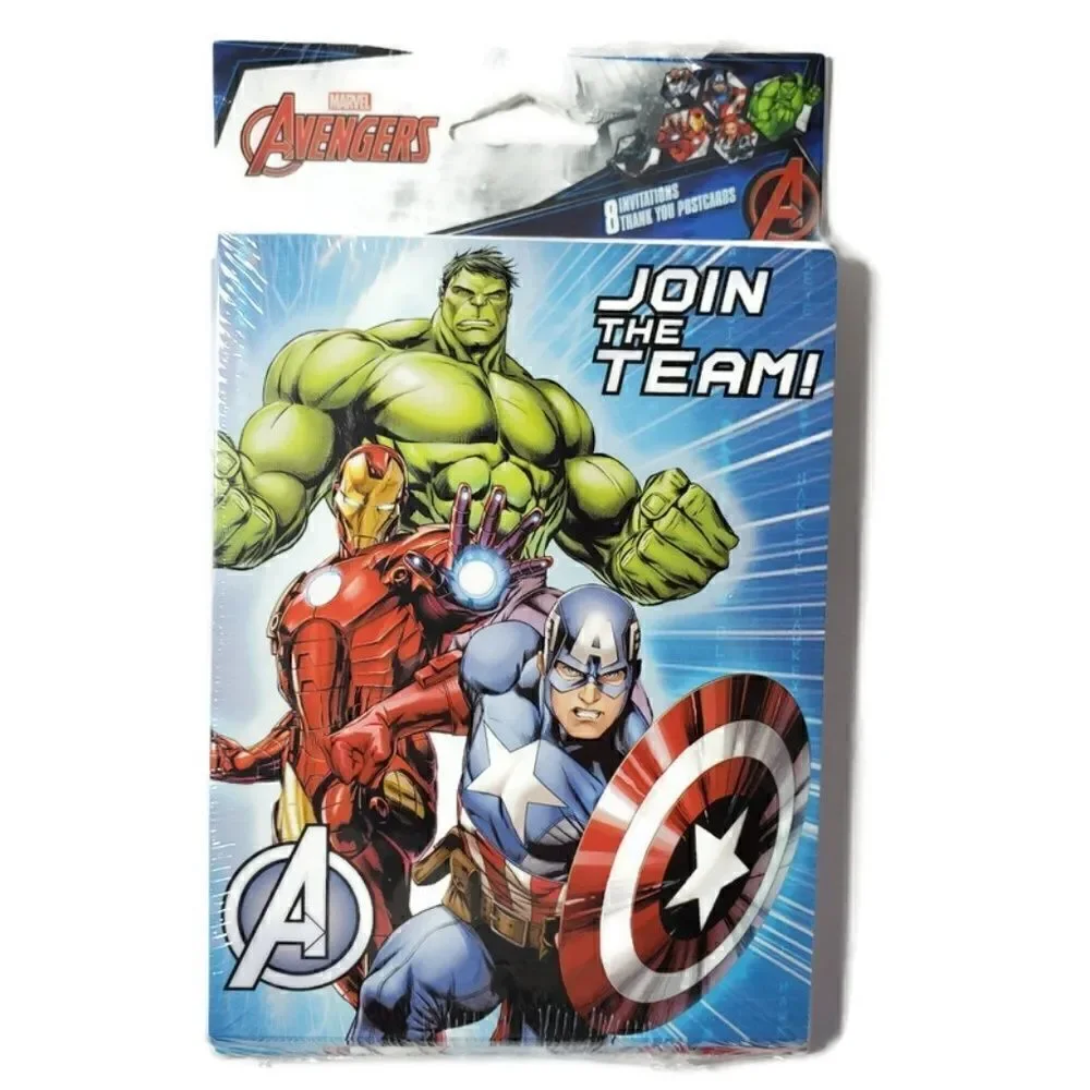 ‎Avengers Birthday Party Invitations/Thank You Card